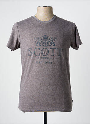 Tricou țesătură melanj mâneci scurte gri SCOTT bărbat