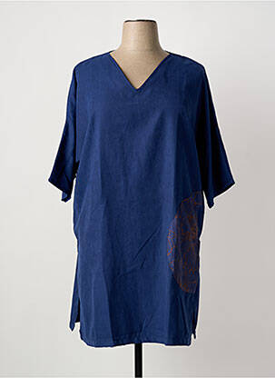 Rochie midi albastru POISSONS BLANCS femeie