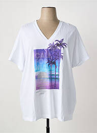 Tricou croială dreaptă mâneci scurte alb MAT FASHION femme