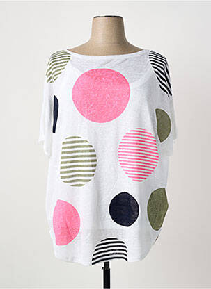 Top elasticitate mâneci lungi alb MARBLE femme