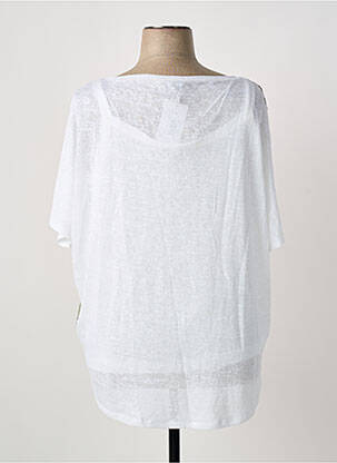 Top țesătură crep mâneci lungi alb MARBLE femeie
