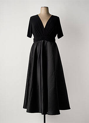 Rochie lungă mâneci scurte mâneci scurte negru SOPHIA CURVY femeie