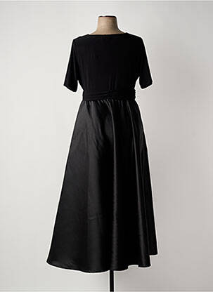 Rochie lungă mâneci scurte mâneci scurte negru SOPHIA CURVY femeie