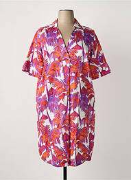 Rochie midi imprimeu fantezie mâneci scurte violet WHITE LABEL femme