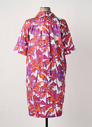 Rochie midi imprimeu fantezie mâneci scurte violet WHITE LABEL femeie