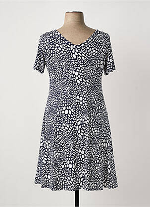 Rochie midi mâneci scurte mâneci scurte albastru MARBLE femeie