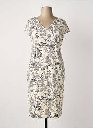 Rochie midi imprimeu floral mâneci scurte bej ALEXANDER & JACOB femme