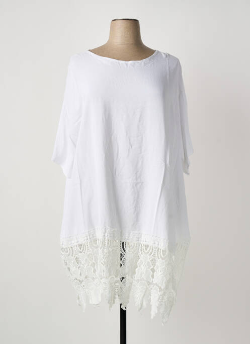 Tunică mâneci scurte alb SOPHIA CURVY femeie