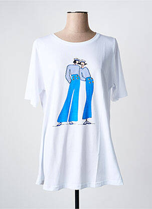 Tricou imprimeu fantezie mâneci scurte albastru SOPHIA femeie