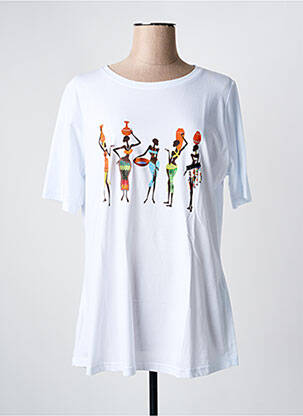 Tricou imprimeu fantezie mâneci scurte alb SOPHIA femeie