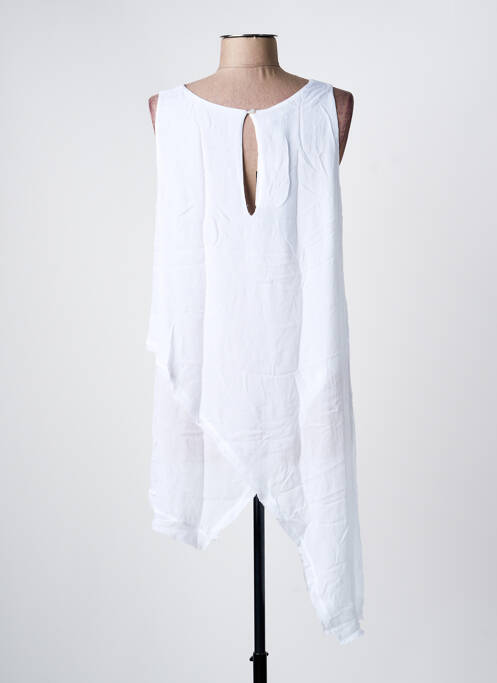 Tunică fără mâneci alb MAT. femeie