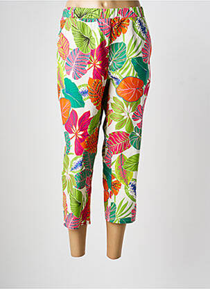Pantalon 7/8 țesătură poplin mărime normală verde FRANCE RIVOIRE femeie