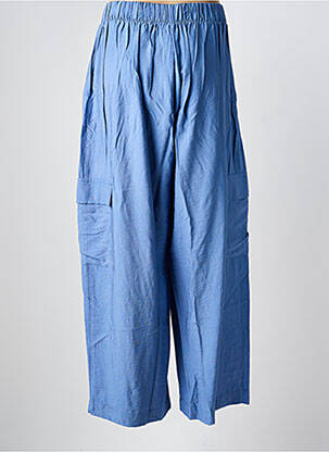 Pantalon cargo croială dreaptă talie înaltă albastru MAT. femeie
