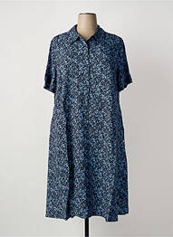 Rochie midi imprimeu fantezie mâneci scurte albastru SHEEGO femme