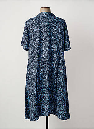 Rochie midi imprimeu fantezie mâneci scurte albastru SHEEGO femeie