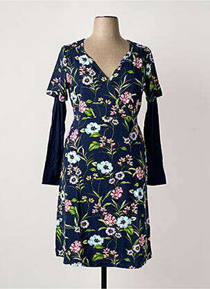 Rochie midi imprimeu floral mâneci lungi albastru SHEEGO femme