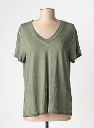 Tricou guler în v mâneci scurte verde NÜ femeie