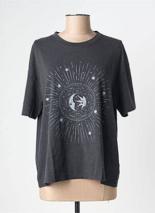 Tricou croială dreaptă mâneci scurte negru MKT STUDIO femeie