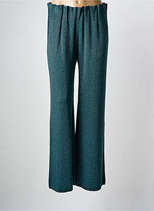 Pantalon larg croială fluidă talie înaltă verde KARMA KOMA femeie