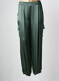 Pantalon cargo talie elastică mărime normală verde LAUREN VIDAL femme