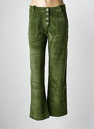 Pantalon drept elasticitate mărime normală verde DROLATIC femeie