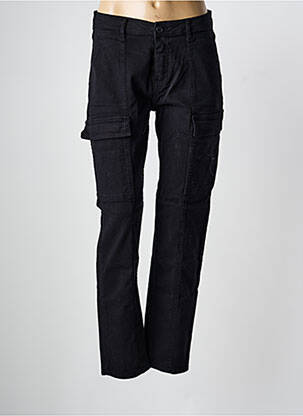 Pantalon drept țesătură poplin mărime normală negru HAPPY femeie