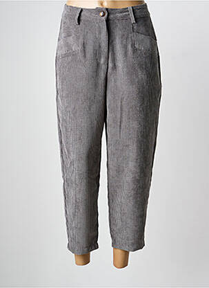 Pantalon 7/8 talie înaltă talie înaltă gri O'MER femeie