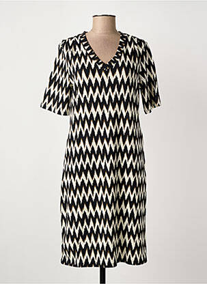 Rochie midi imprimeu fantezie mâneci scurte negru GARCIA femeie
