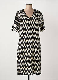 Rochie midi imprimeu fantezie mâneci scurte negru GARCIA femme