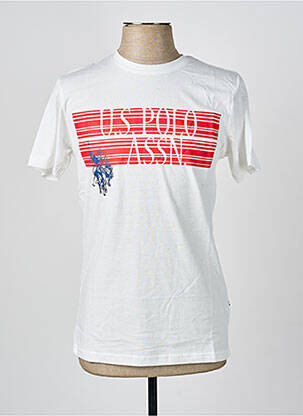 Tricou elasticitate mâneci scurte alb U.S. POLO ASSN bărbat