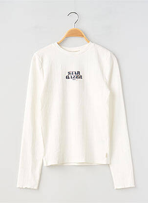 Tricou croială cambrată mâneci lungi alb GARCIA fille