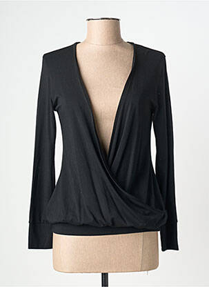 Cardigan petrecut mâneci lungi negru RIVIERES DE LUNE femeie
