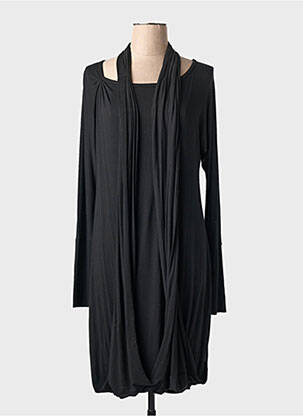 Rochie midi croială fluidă mâneci lungi negru PIER ANTONIO GASPARI femeie