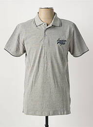 Polo elasticitate mâneci scurte gri AMERICAN COLLEGE homme