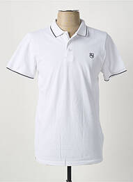 Polo elasticitate mâneci scurte alb AMERICAN COLLEGE homme