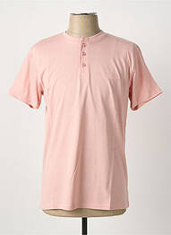 Tricou guler tunisian mâneci scurte roz PIERRE CARDIN homme