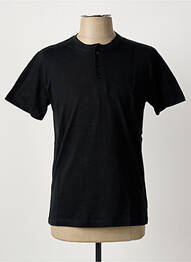 Tricou guler tunisian mâneci scurte negru PIERRE CARDIN homme