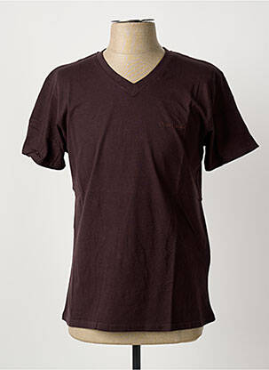 Tricou broderie mâneci scurte maro PIERRE CARDIN bărbat