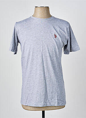 Tricou broderie mâneci scurte gri U.S. POLO ASSN bărbat