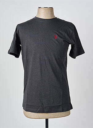 Tricou broderie mâneci scurte gri U.S. POLO ASSN bărbat