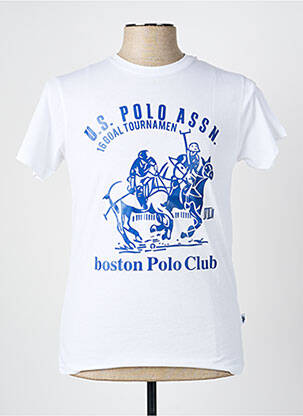 Tricou elasticitate mâneci scurte alb U.S. POLO ASSN bărbat