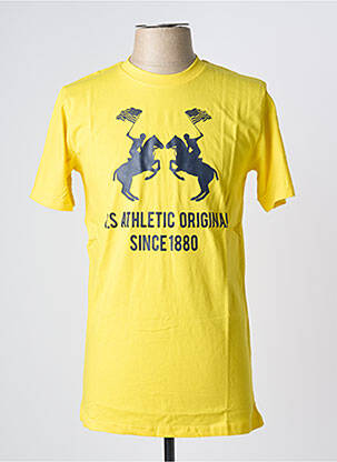 Tricou elasticitate mâneci scurte galben U.S ATHLETIC bărbat