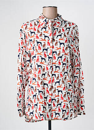 Cămașă imprimeu fantezie mâneci lungi alb OLSEN femme