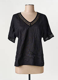 Tricou guler în v mâneci scurte negru OLSEN femme