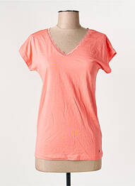 Tricou guler în v mâneci scurte portocaliu C'EST BEAU LA VIE femme