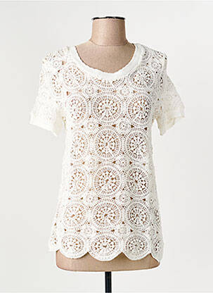 Tricou alb C'EST BEAU LA VIE femeie