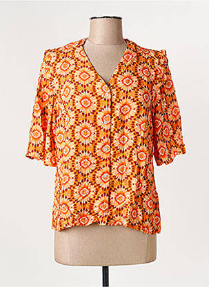 Cămașă imprimeu floral mâneci 3/4 portocaliu C'EST BEAU LA VIE femme