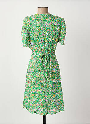 Rochie midi mâneci scurte mâneci scurte verde C'EST BEAU LA VIE femeie
