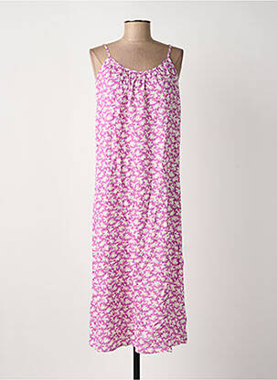 Rochie midi imprimeu fantezie bretele subțiri violet C'EST BEAU LA VIE femme