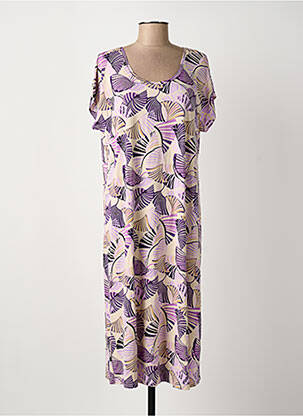 Rochie midi mâneci scurte mâneci scurte violet SIGNATURE femeie